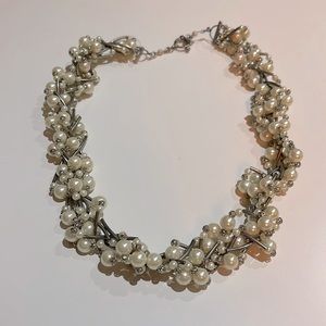 Costume braided pearl necklace